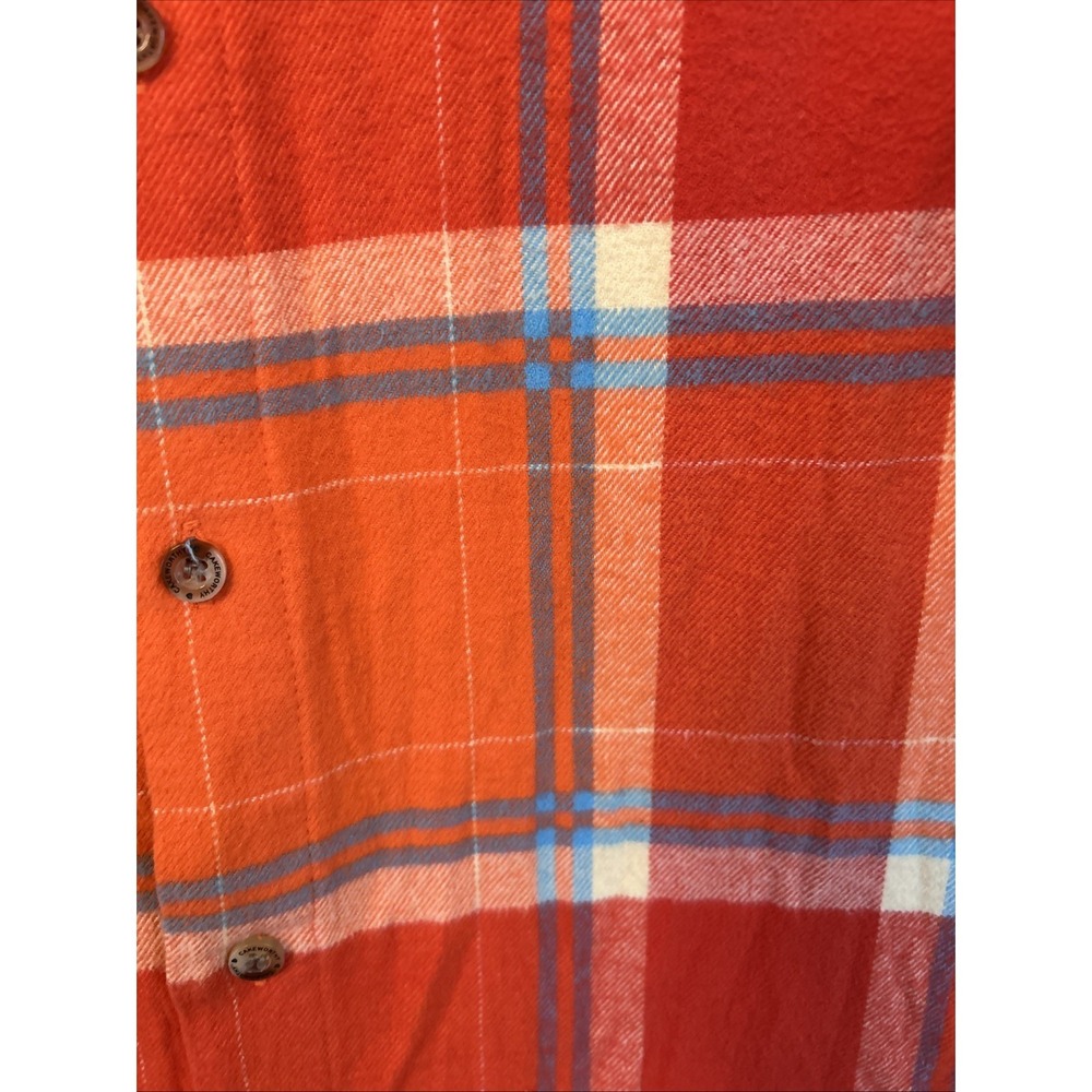 Disney Cakeworthy Moana Flannel Shirt Women's Small Orange Plaid Casual Preowned - Picture 6 of 8